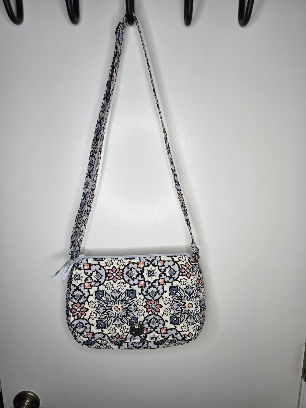 Vera Bradley Lisbon Medallion Blue Floral Quilted Crossbody Bag NWOT